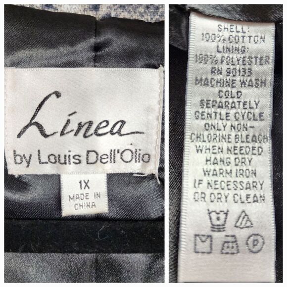 Linea by Louis Dell'Olio Blazer Grey Snakeskin Cotton Jacket Animal Print Sz 1X - Picture 2 of 16